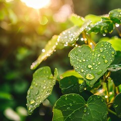 water drops on a leaf