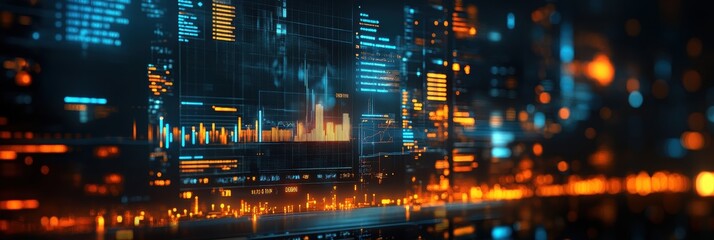 Fototapeta premium KPI overview graph on computer screen Business Strategy and Performance Indicators