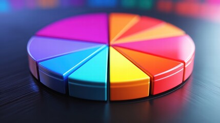 Obraz premium Pie chart with sales data on digital screen