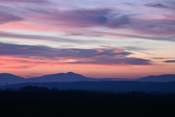 Czech beauty landscape , beskydy mountain , panoramic , lysa Mount