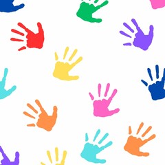 colorful hand prints