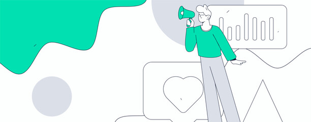 Flat vector illustration of business people operating work scene
