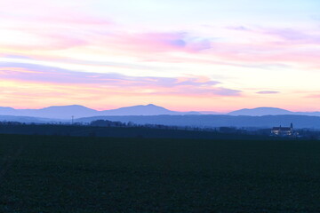 Czech beauty landscape , beskydy mountain , panoramic , lysa Mount