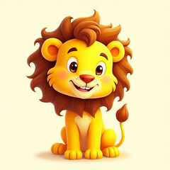 Fototapeta premium lion cartoon isolated on white