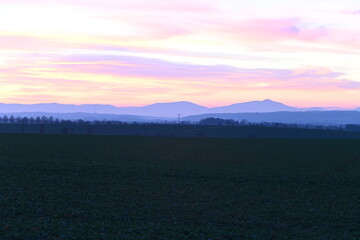 Czech beauty landscape , beskydy mountain , panoramic , lysa Mount