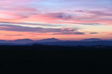 Czech beauty landscape , beskydy mountain , panoramic , lysa Mount