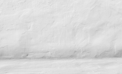 white painted wall and floor background for mock up. Minimalist empty bright space. Three dimensional room backdrop.