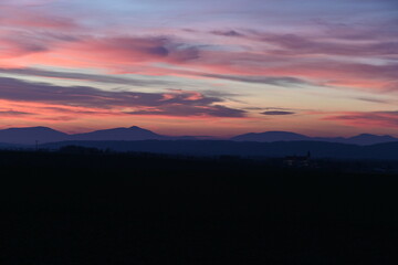 Czech beauty landscape , beskydy mountain , panoramic , lysa Mount