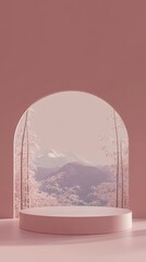 Fototapeta premium PANTONE 17-1230 Mocha Mousse Abstract Minimalist Art Decor Print Design Background Wallpaper Inspiration