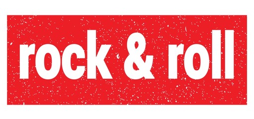 rock & roll text written on red stamp sign.