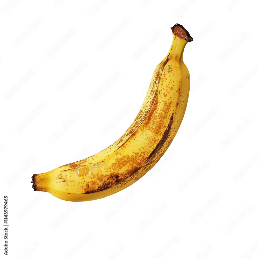Poster a vibrant banana slice placed on a clean transparent background showcasing its texture and color, ba