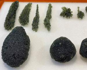 Huge Moldavite balls from the Czech Republic
