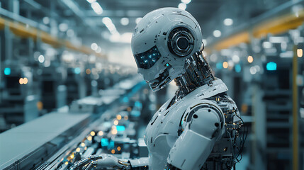 Fototapeta premium ai robot in high-tech industry