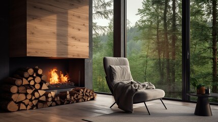 Cozy Cabin Retreat: Fireplace and Forest View