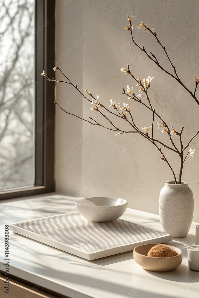 Poster clean single air filter component with sleek modern design displayed on matte white ceramic surface