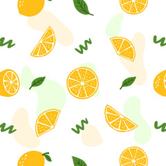 fresh lemon seamless pattern background