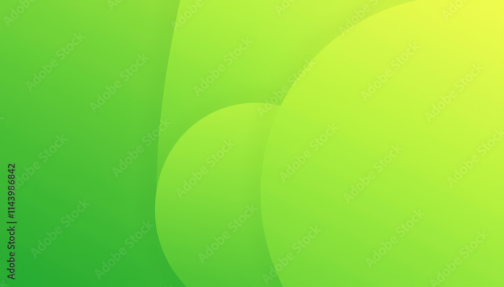 Poster smooth abstract background featuring interlocking green and yellow circles with gradient effects