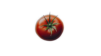 Freshly Picked Red Tomato with Green Stem: A Perfect Addition to Your Culinary Creations and Healthy Dishes.