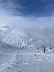 Widok na Alpy, góry, Livigno Włochy