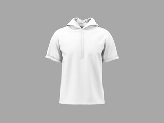 White Blank Front T-Shirt Hoodie Mockup 3D Rendering