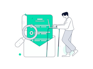 Flat vector illustration of business people operating work scene
