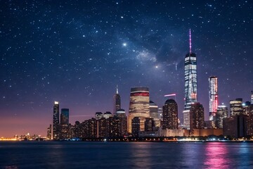 Obraz premium city skyline at night