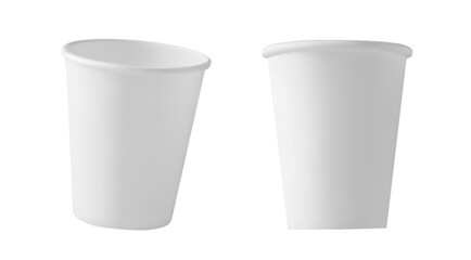 Minimalist white coffee cup, ideal for cafe branding, packaging design, advertisements, and web elements.