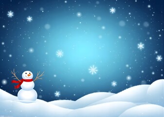 Fototapeta premium Winter and snowman background 
