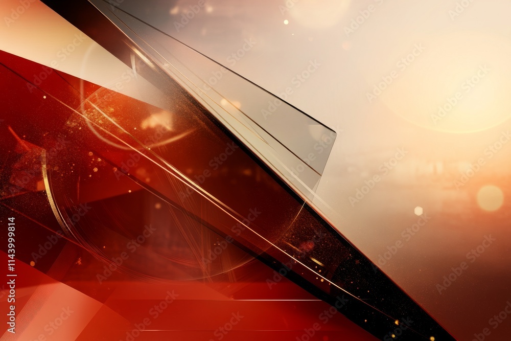 Poster abstract design showcasing dynamic shapes and warm colors in a modern artistic composition