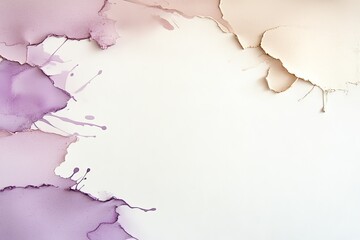 Elegant watercolor abstract background with shades of purple and cream, ideal for artistic projects and designs