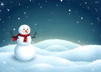 Winter and snowman background
