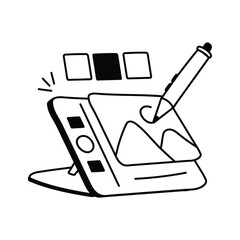 Icon of a graphic tablet, essential for digital art and illustrations