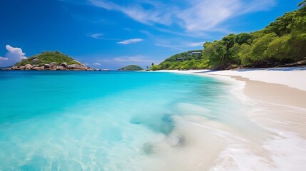 Fototapeta premium Serene Similan Islands with White Sand Beaches and Crystal Clear Waters A Tropical Paradise Offering an Idyllic Escape to Nature s Untouched Beauty