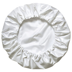 White Shower Cap for Hair Protection During Bathing on Transparent PNG background