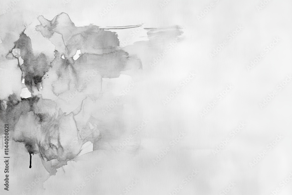 Poster abstract black and white watercolor texture with soft blends and flowing shapes in artistic composit