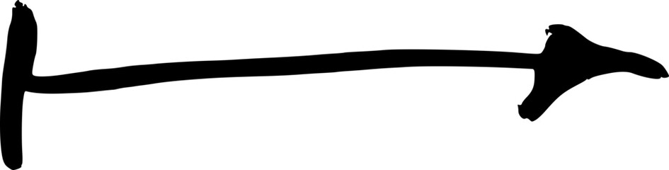 Black Hand-Drawn Straight Arrow