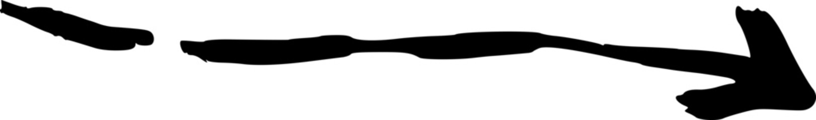 Black Hand-Drawn Broken Straight Arrow