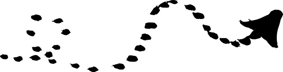 Black Hand-Drawn Curved Dotted Arrow