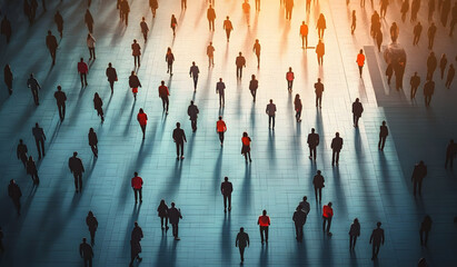 People follow a leader. Community of followers