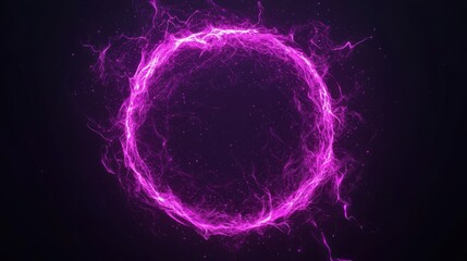 Purple fire circle with a lot of sparkles in it. The circle is surrounded black background