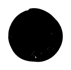 Black grunge circle. Round stamp. Painted ink brush circle vector.
