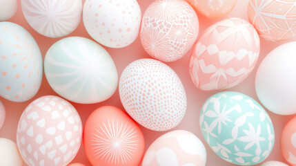 Pastel easter eggs with intricate patterns and soft colors for spring celebrations