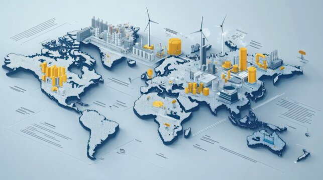 Global energy and industry infrastructure map.