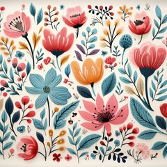 Minimalist Boho Floral Illustration on White Background