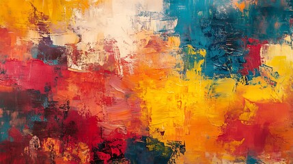 Boldly painted abstract illustration with colorful textures.. AI Generated