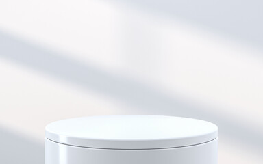 3d podium and white background.