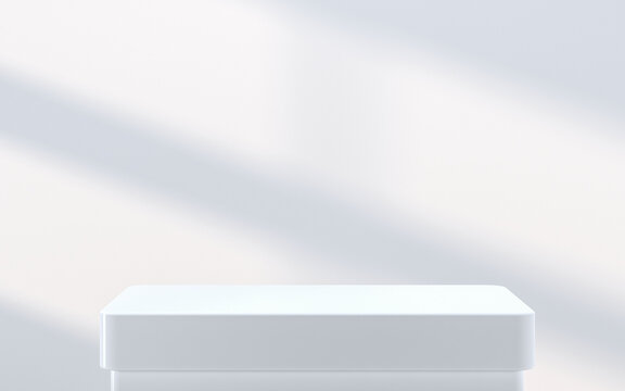 3d podium and white background.