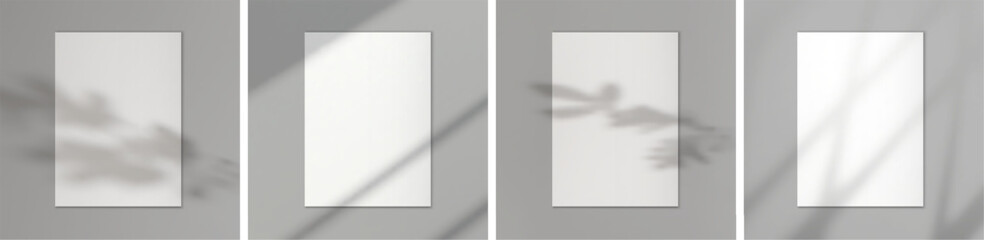 Minimalist poster mockup with soft natural shadow overlays, perfect for presentations, branding, product displays, and modern interior design projects.