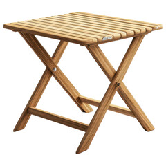 Versatile Wooden Folding Table for Indoor and Outdoor Use on Transparent PNG background