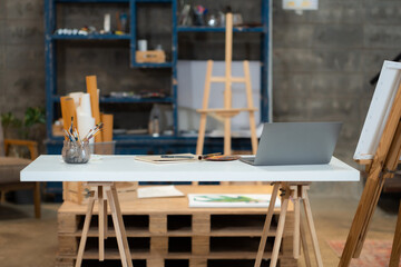 Work art studio place concept or co-working background.